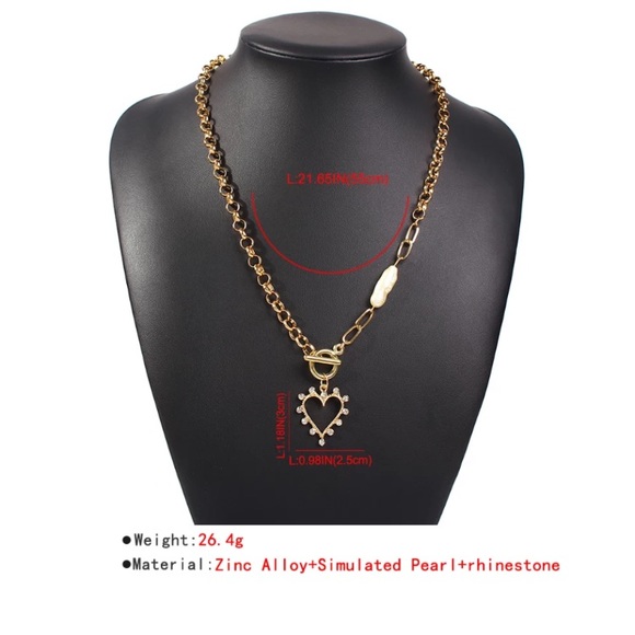 Fashion Chunky Gold Tone Pear Necklace - Picture 4 of 4